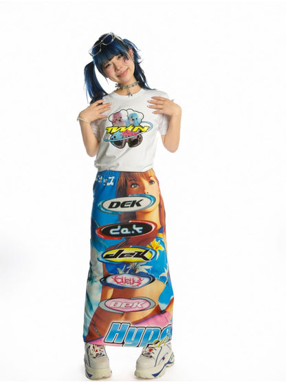 Y2K Stretch Casual Halter Long Skirt【s0000013521】