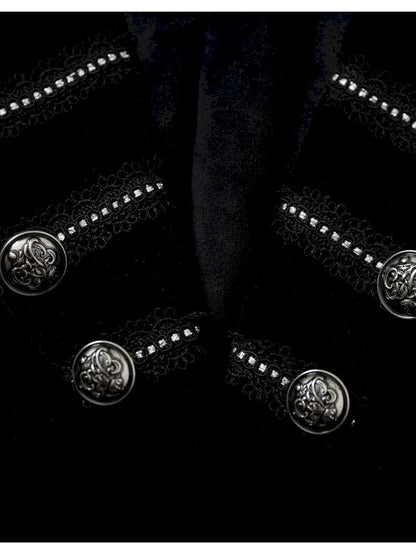 Waist-Defining Flocked Suit Jacket【s0000014458】