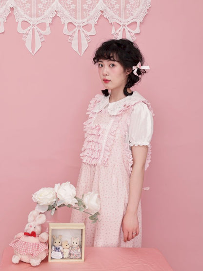 Doll collar puff sleeve lace shirt【s0000012852】