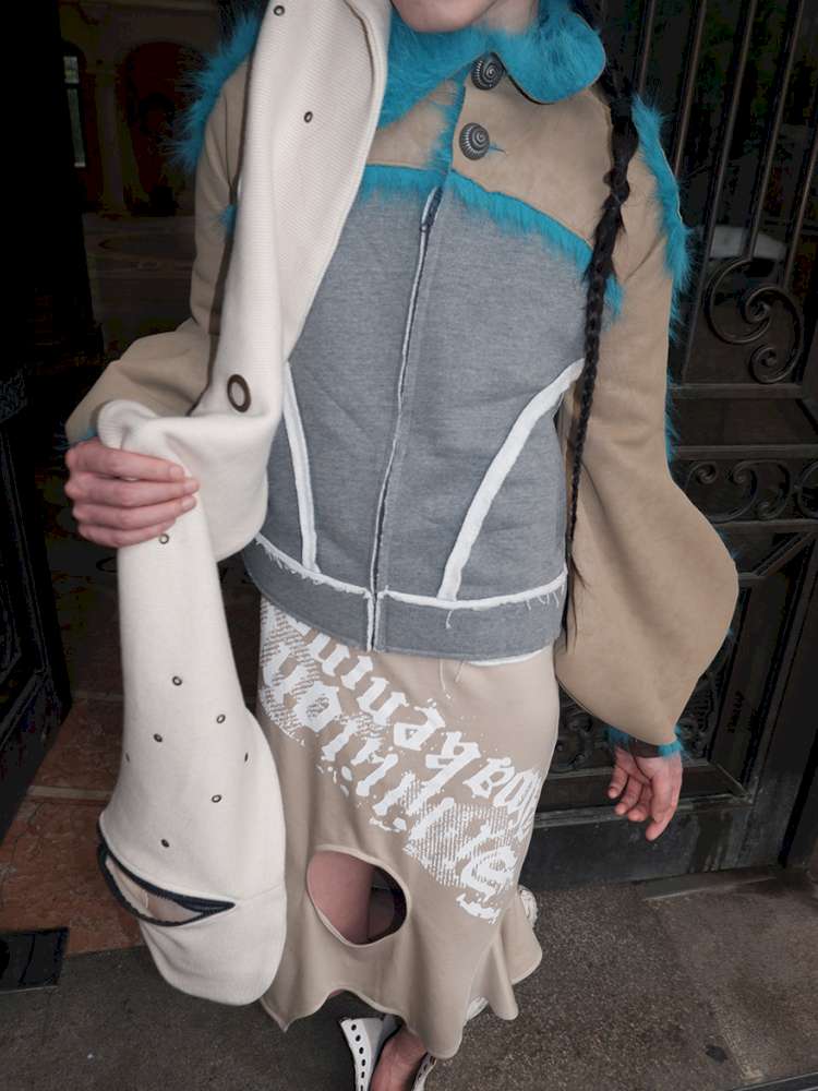 Fur Paneled Polar Fleece Coat【s0000015148】