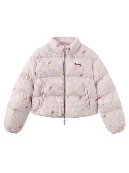 레트로 프린트 코튼 짧은 코트 [S0000011428]