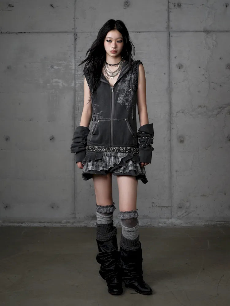 Detachable Hooded Sweatshirt Dress【s0000013943】