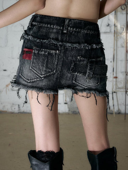 Washed Heavy Work Denim Skirt【s0000017232】