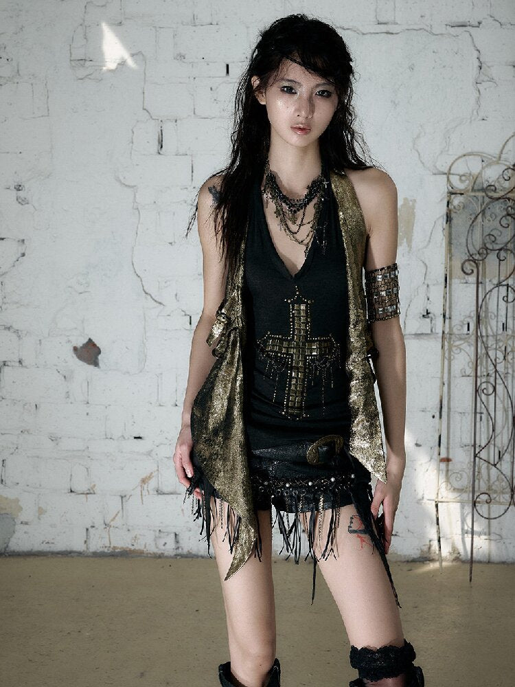 Vintage Punk Two-Piece Long Tank Top【s0000017243】
