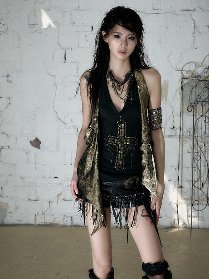 Vintage Punk Two-Piece Long Tank Top【s0000017243】