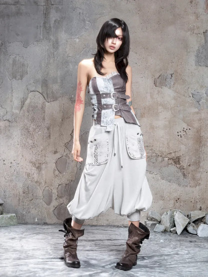 Strappy Asymmetric Cut-Out Fitted Halter Top【s0000014138】