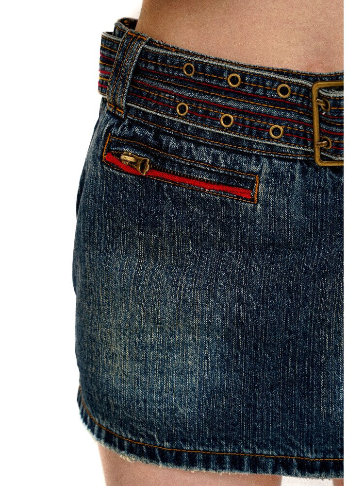 Vintage Denim Fringe Jacket Skirt【s0000016091】