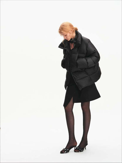 Winter Stand Collar Black Warm 90 Down Jacket【s0000014871】