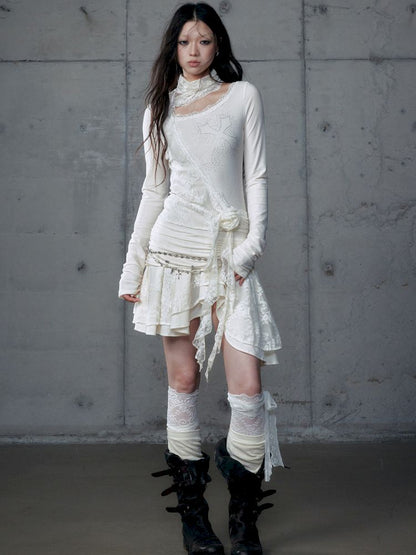 Stacked Neck One-Shoulder Dress【s0000013475】