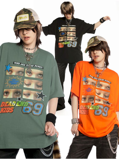 Hip Hop Trend Couple Loose Multicolor T-Shirt【s0000013603】