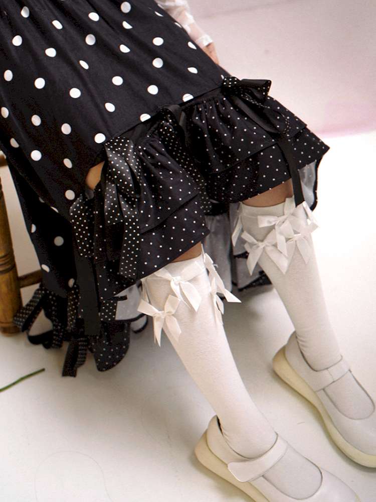 Asymmetric Bow Midi Skirt【s0000014525】