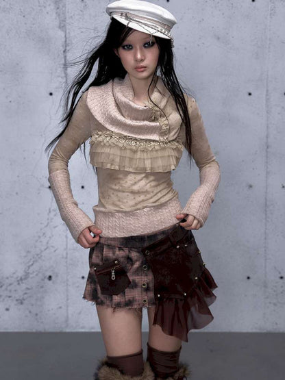 Vintage Punk Scarf Wool Knit Layer【s0000014923】