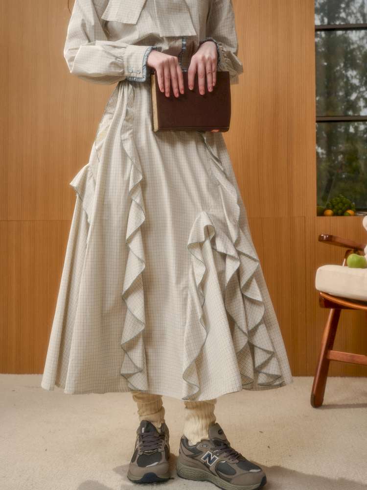 Organic Cotton Patchwork Floating Shirt Skirt【s0000014883】