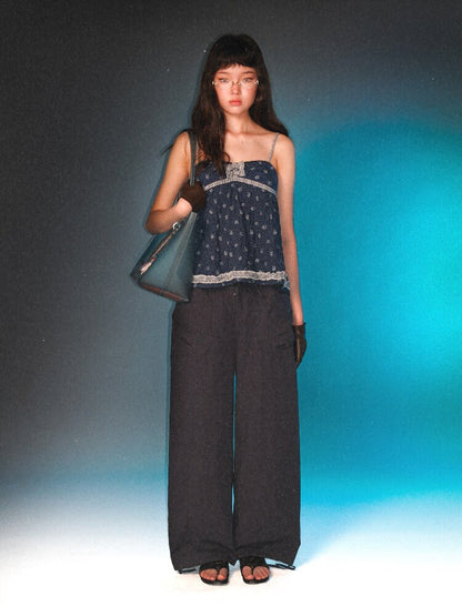 Threaded Waist Drawstring Pants【s0000017438】