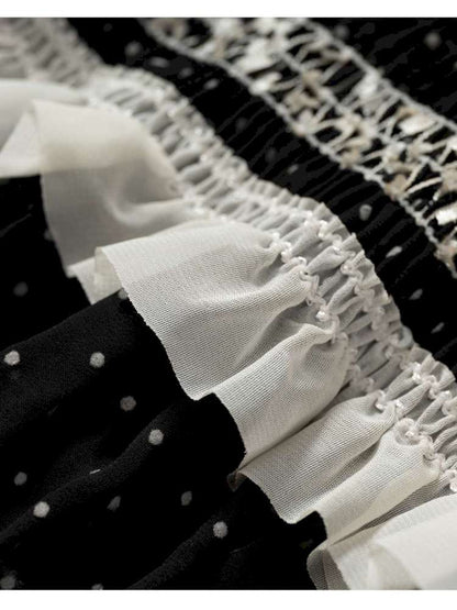 Patchwork Gathered A-Line Skirt【s0000014461】