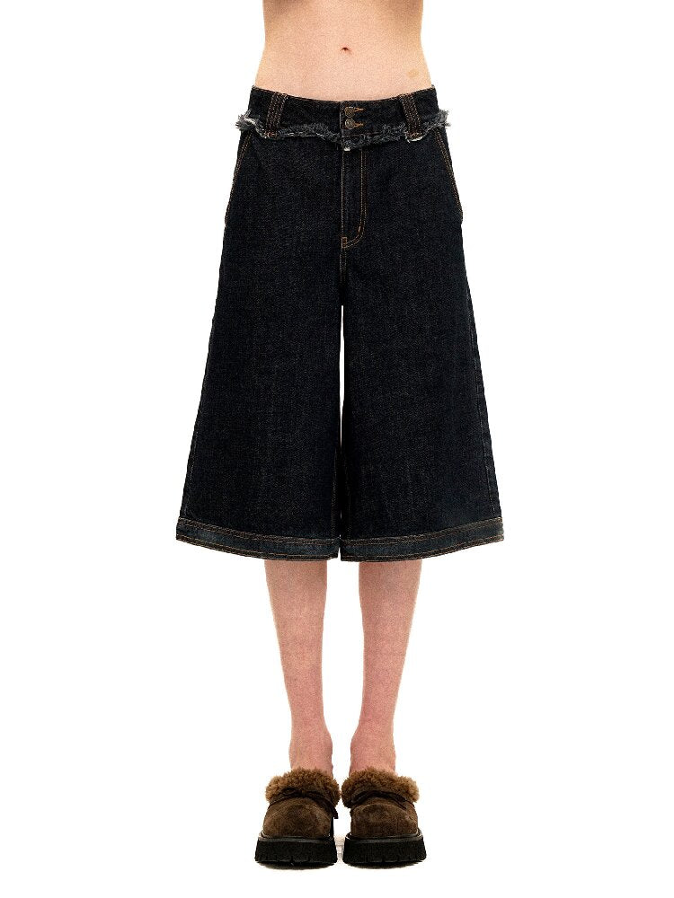 Waist Raw Lace Loose Jeans【s0000016071】