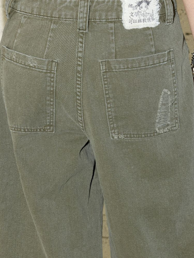 Letters do old loose work pants【s0000012430】