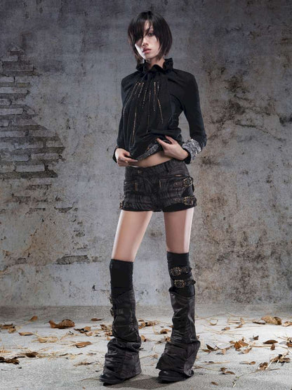 Faux Two-Piece Leggings Low-Rise Shorts【s0000014485】