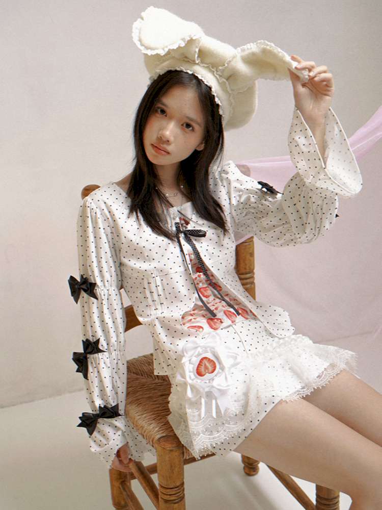 Rabbit-Eared Bendable Lace Beret【s0000014524】