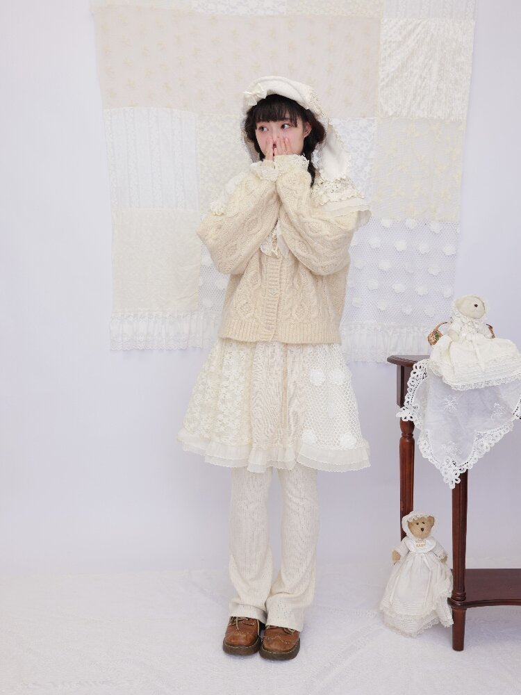 Handmade Lace Twist Knit Sweater【s0000016502】