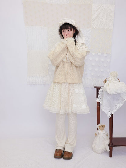 Handmade Lace Twist Knit Sweater【s0000016502】