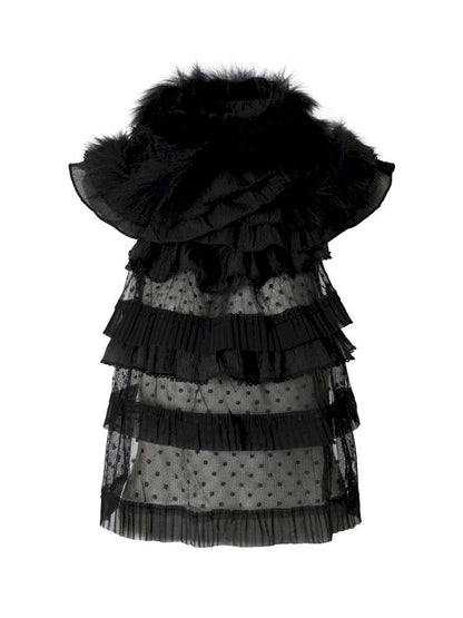 Court Lace Layering Furry Scarf【s0000014932】