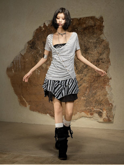 Vintage Punk Irregular Knit T-shirt【s0000016880】