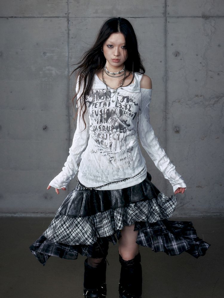 Heavy leather bustier skirt【s0000013467】