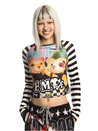 Sweet Cool Y2K Subculture Print Short Top【s0000014907】