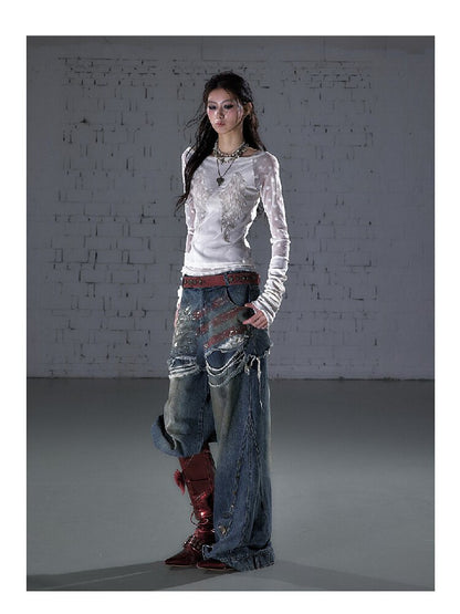 Baroque Wings Embroidered Slim Shirt【s0000015939】