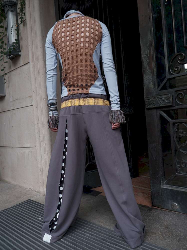 Polka Dot Paneled Wide Leg Pants【s0000015150】