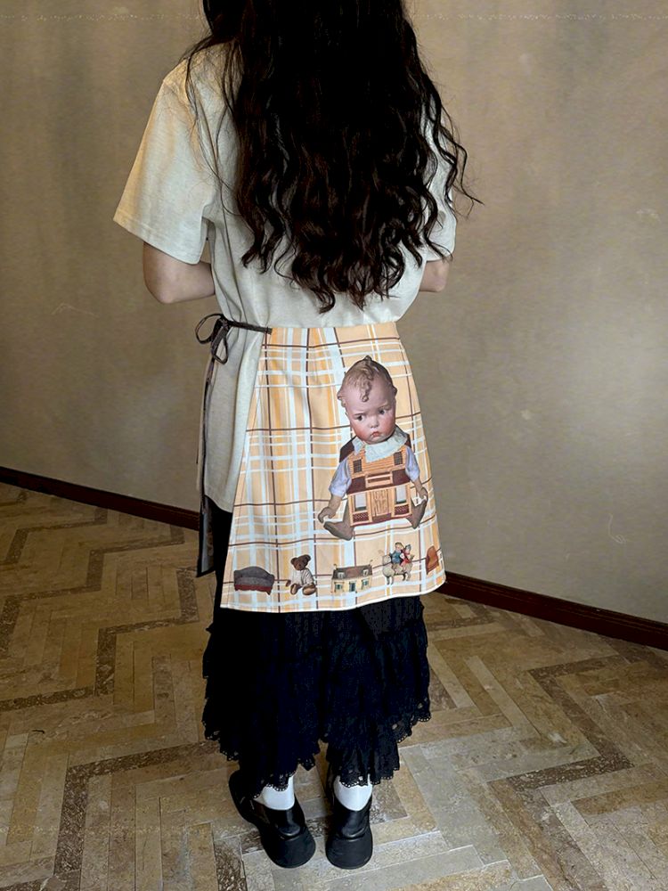 Doll Print Apron Diaper Cover【s0000012759】