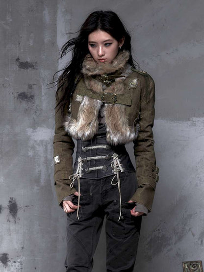 Washed Ripped Gold Filigree Denim Coat【s0000014653】