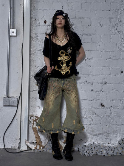 Large neckline loose-fitting T-shirt【s0000012799】