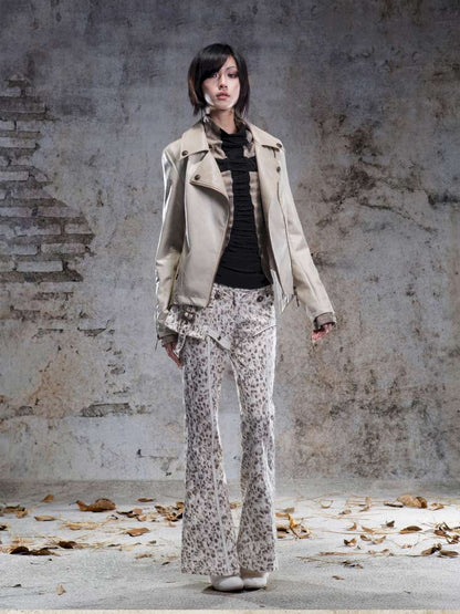 Straight-Leg Flared Low-Rise Pants【s0000014487】