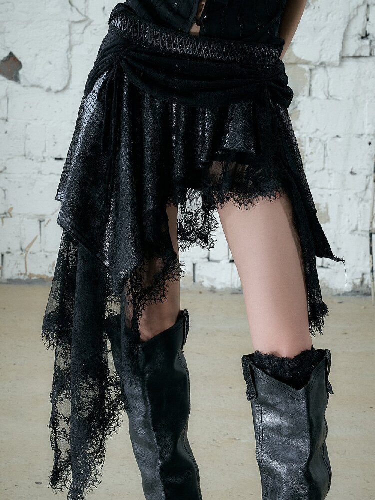 Baroque Velvet Lace A-Line Skirt【s0000016988】
