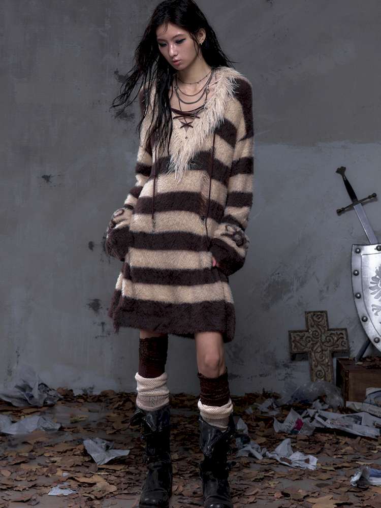 Long-Sleeve Striped Sweater【s0000014474】