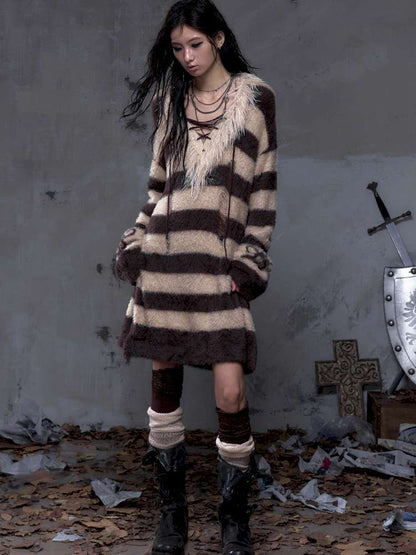 Long-Sleeve Striped Sweater【s0000014474】