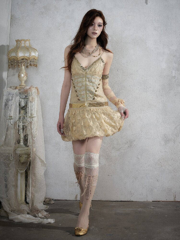 Vintage Court Punk Sequin Dress【s0000017858】