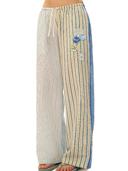 Striped Beaded Bikini Shirt Pants【s0000017415】