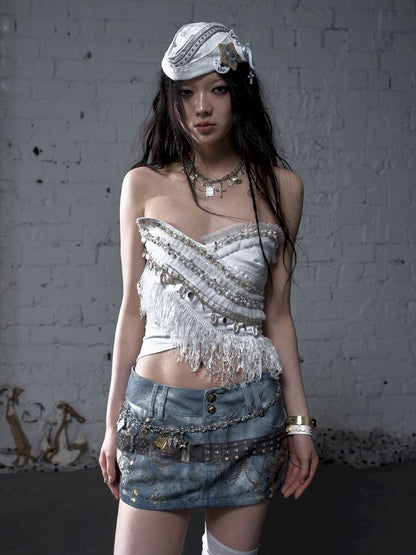 Irregular short strapless vest【s0000012783】