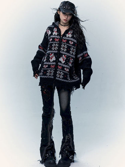 Mohair Wool Knit Cardigan Sweater【s0000011217】