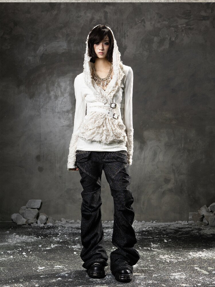 Ripped Hooded Knit【s0000015956】