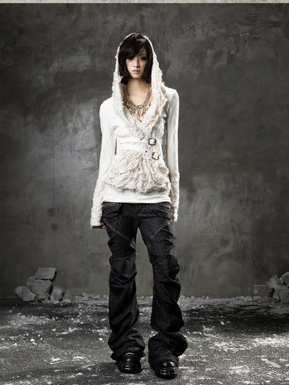 Ripped Hooded Knit【s0000015956】