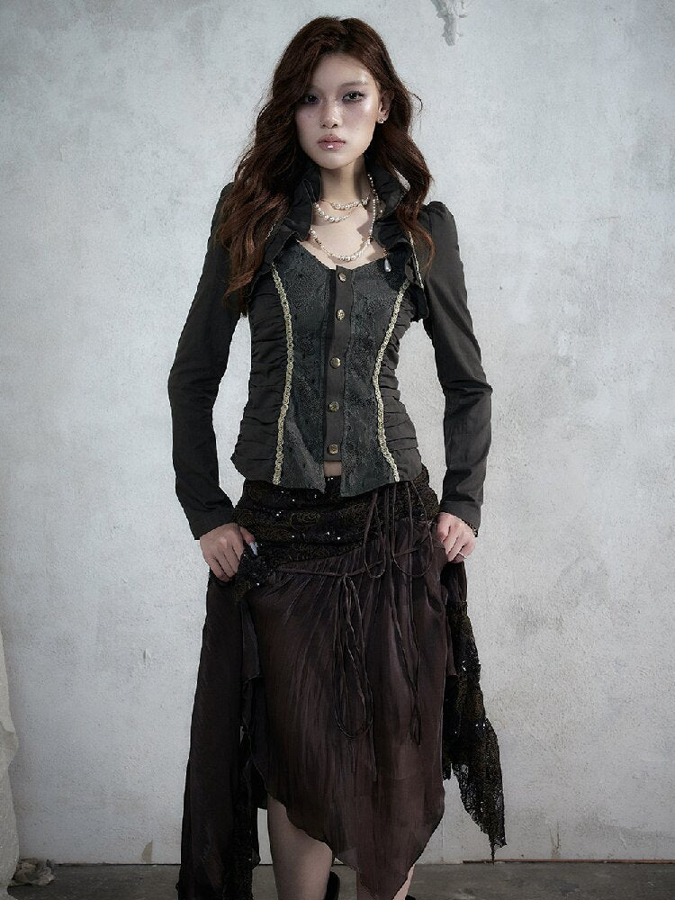 Medieval Heavy Work Lace Shirt【s0000017985】