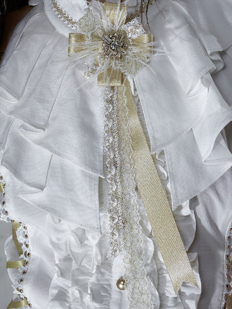 Court Lace Satin Ribbon Brooch【s0000017246】