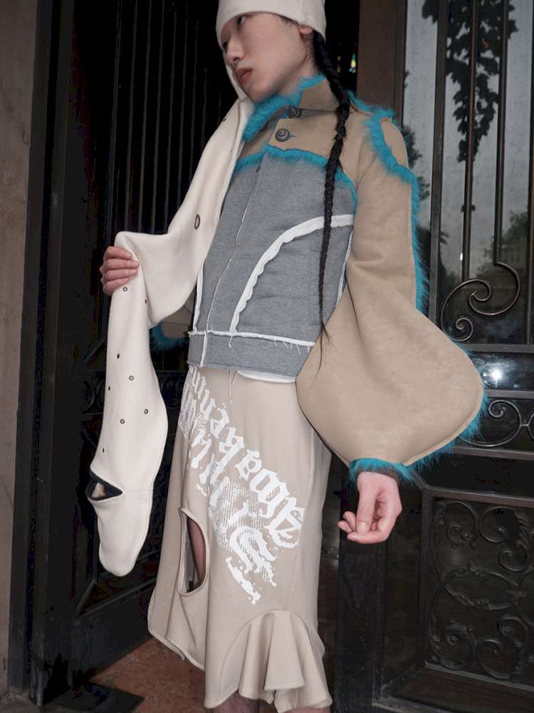 Fur Paneled Polar Fleece Coat【s0000015148】