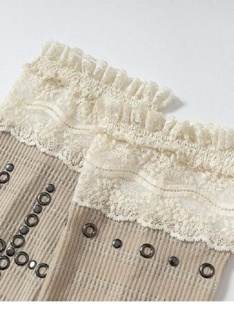 Lace Rhinestone Knit Leg Covers【s0000019164】