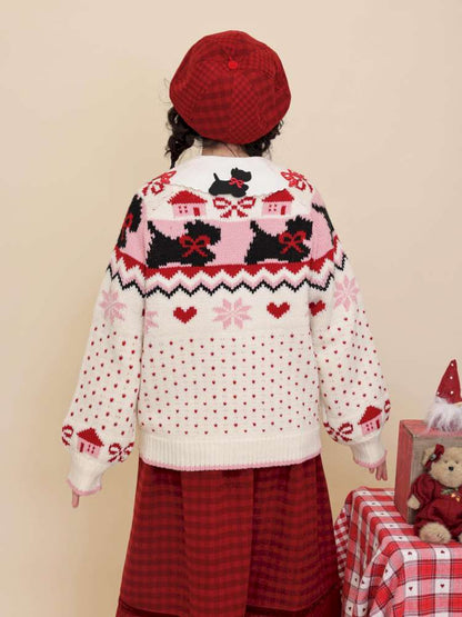 Bow Snowflake Island Wool Sweater【s0000015098】