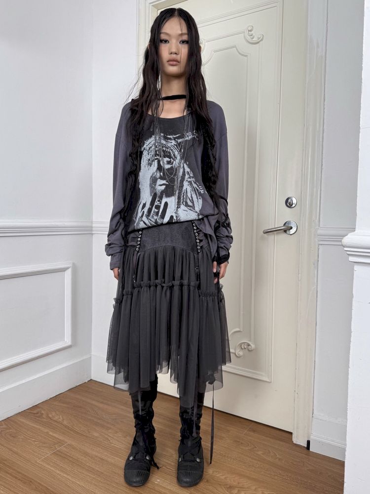 Original Textured Sheer Chiffon Blouse【s0000013908】